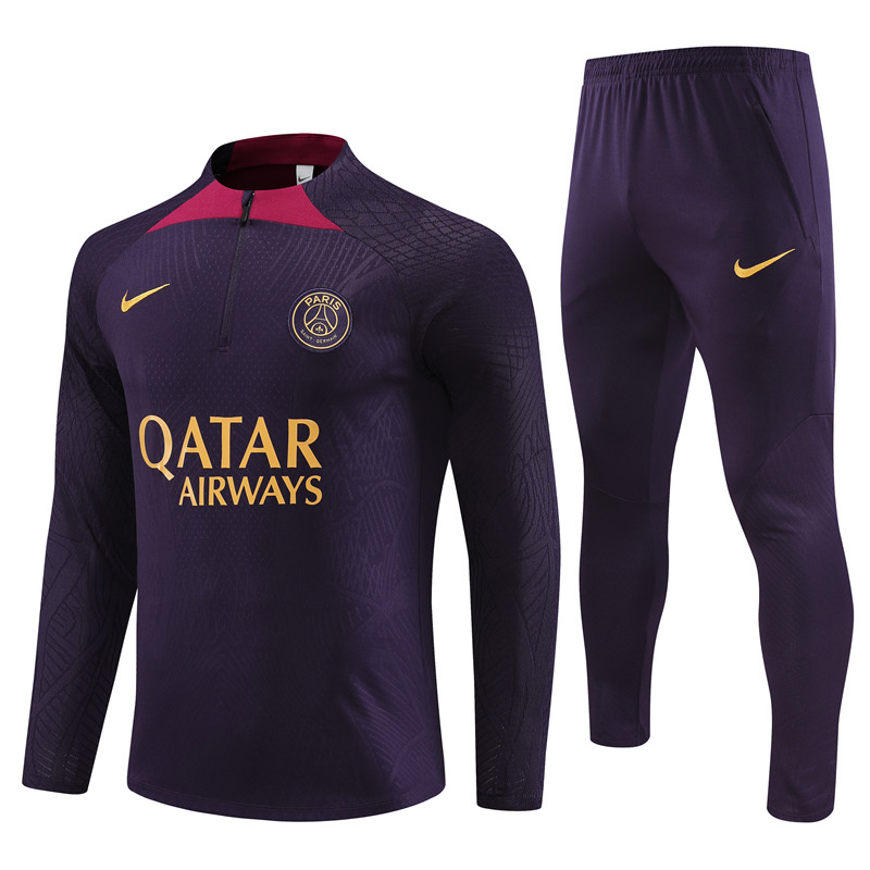 2023-2024 Paris Saint Germain  Adult  Long Sleeve Half Pull Training Suit Set psg