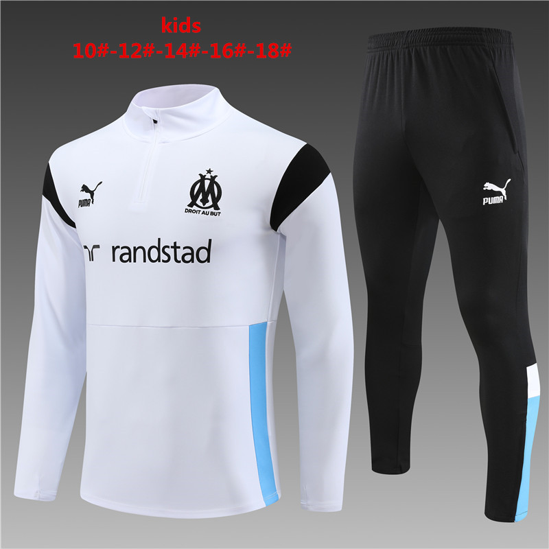 2023-2024 Marseille  KIDS   Long Sleeve Half Pull Training Suit Set