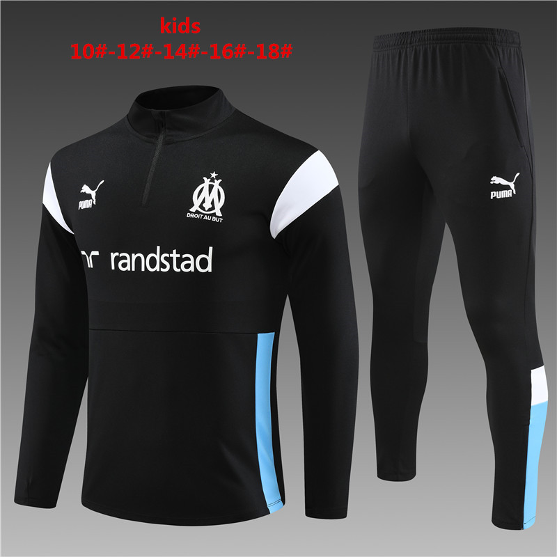 2023-2024 Marseille  KIDS   Long Sleeve Half Pull Training Suit Set