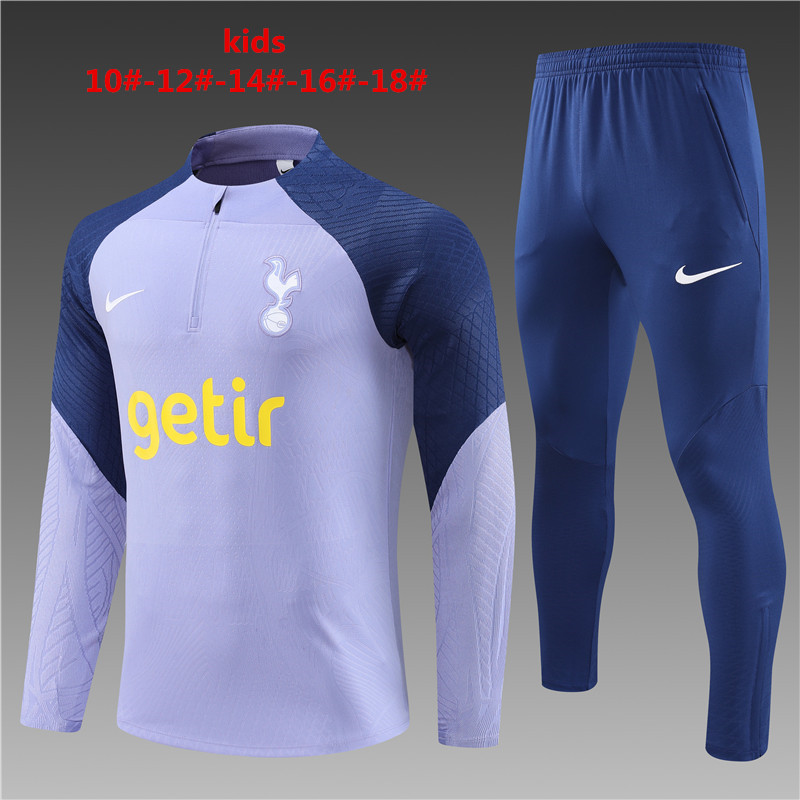 2023-2024  Tottenham Hotspurkids Long Sleeve Half Pull Training Suit Set
