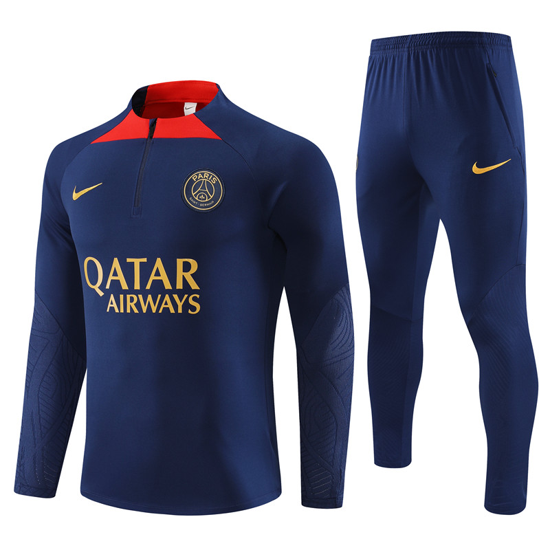 2023-2024 Paris Saint Germain  Adult  Long Sleeve Half Pull Training Suit Set psg