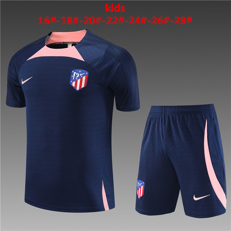 2022-2023 ATLETICO MADRID home KIDS kit  Training clothes  