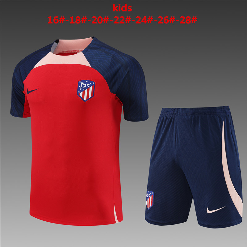 2022-2023 ATLETICO MADRID home KIDS kit  Training clothes  
