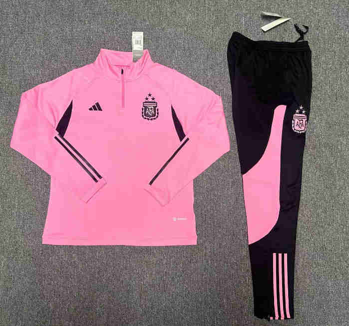 2023-2024 Argentina kids  Long Sleeve Half Pull Training Suit Set