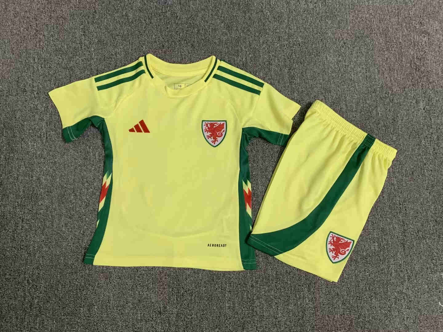 2024-2025  Wales away kids kit  jersey