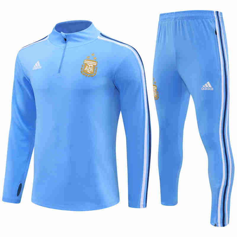 2023-2024 Argentina   Long sleeved half pull training suit  adult