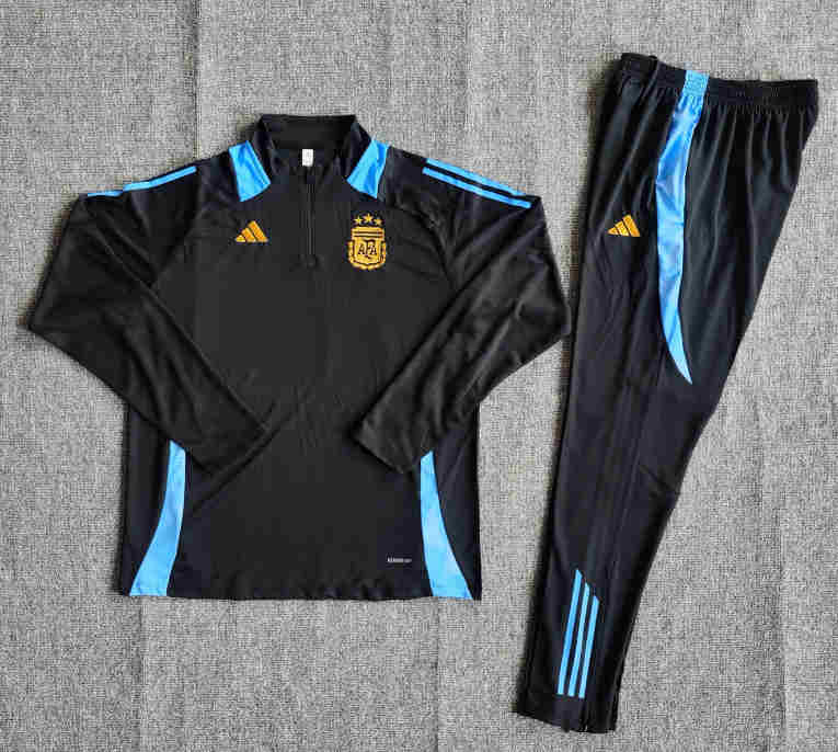 2023-2024 Argentina kids  Long Sleeve Half Pull Training Suit Set