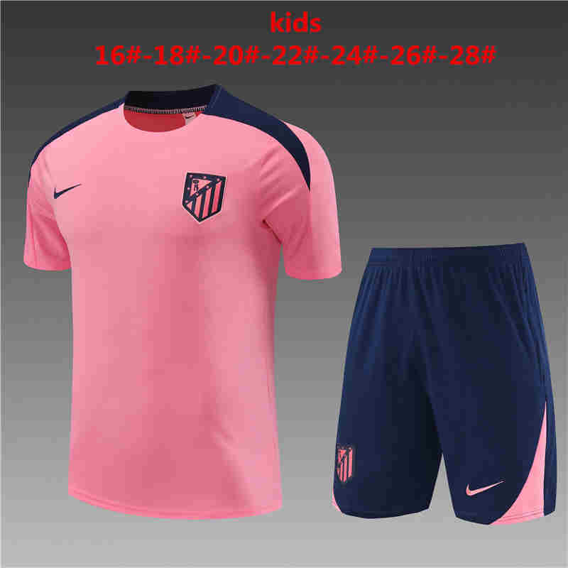 2024-2025 ATLETICO MADRID home KIDS kit  Training clothes  
