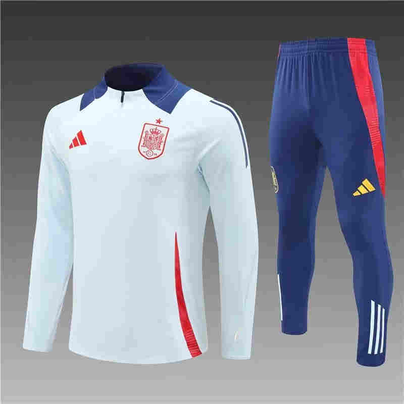 2024-2025 Spain  Adult  Long Sleeve Half Pull Training Suit Set 