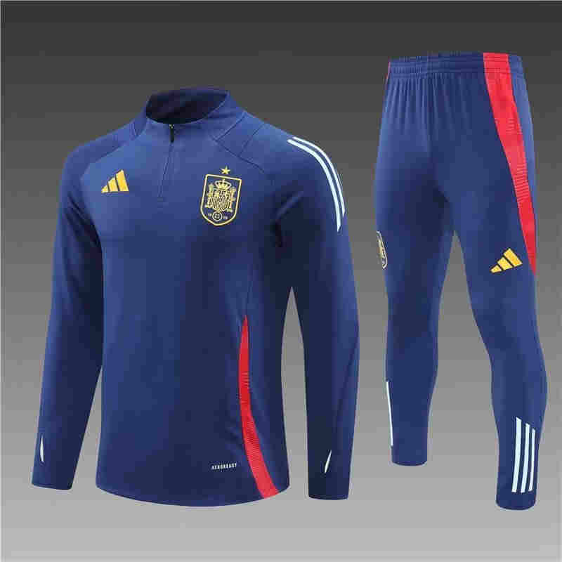 2024-2025 Spain  Adult  Long Sleeve Half Pull Training Suit Set 