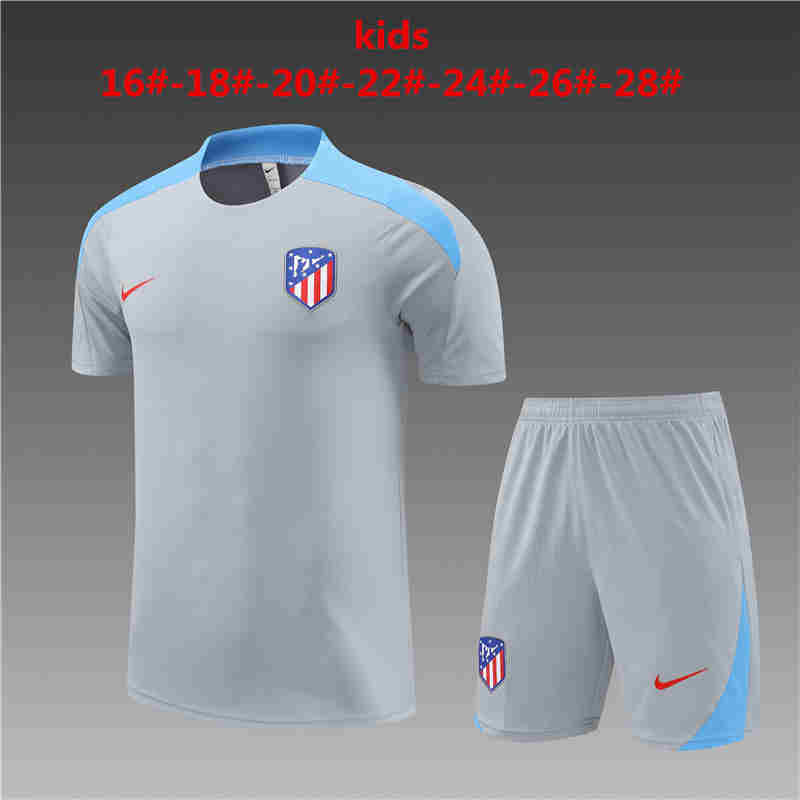 2024-2025 ATLETICO MADRID home KIDS kit  Training clothes  