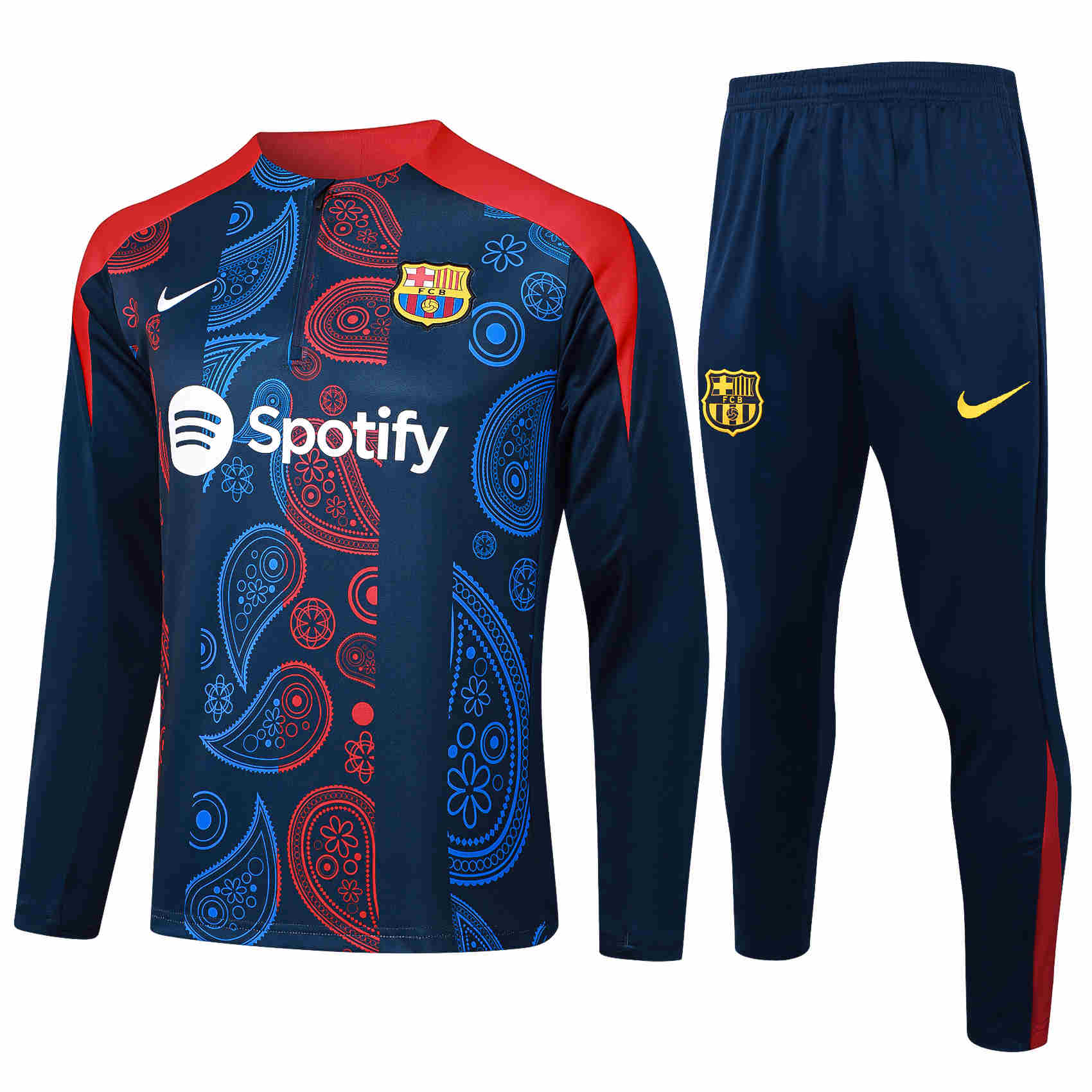2024-2025 Barcelona Adult Long Sleeve Half Pull Training Suit Set 815