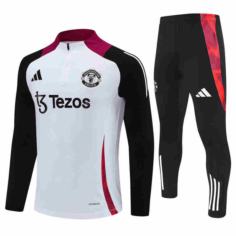 2024-2025 Manchester United adult Long sleeved half pull training suit set