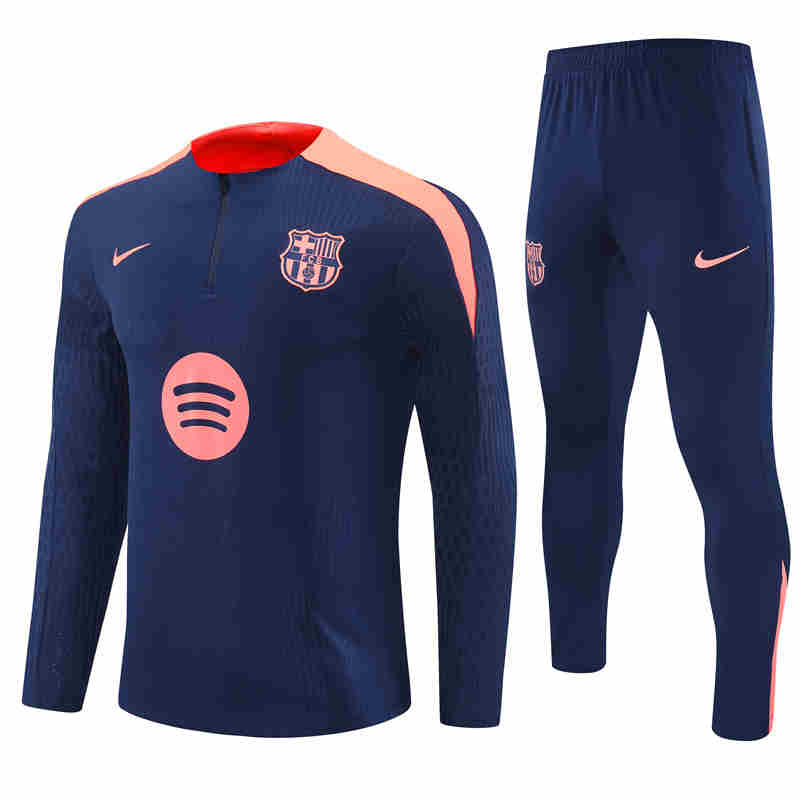 2024-2025 Barcelona Adult Long Sleeve Half Pull Training Suit Set