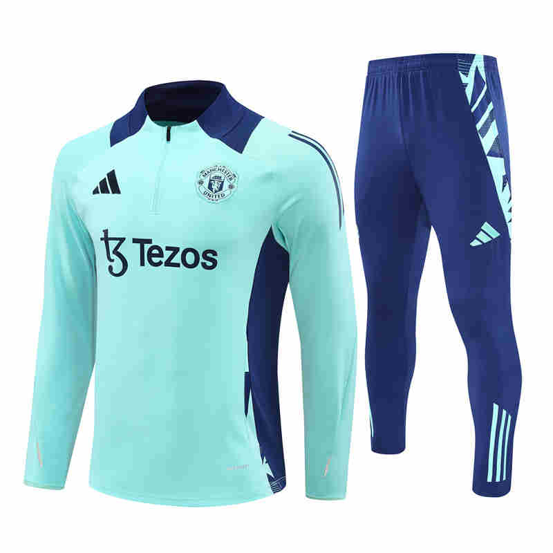 2024-2025 Manchester United half-pull training suit adult long-sleeved 