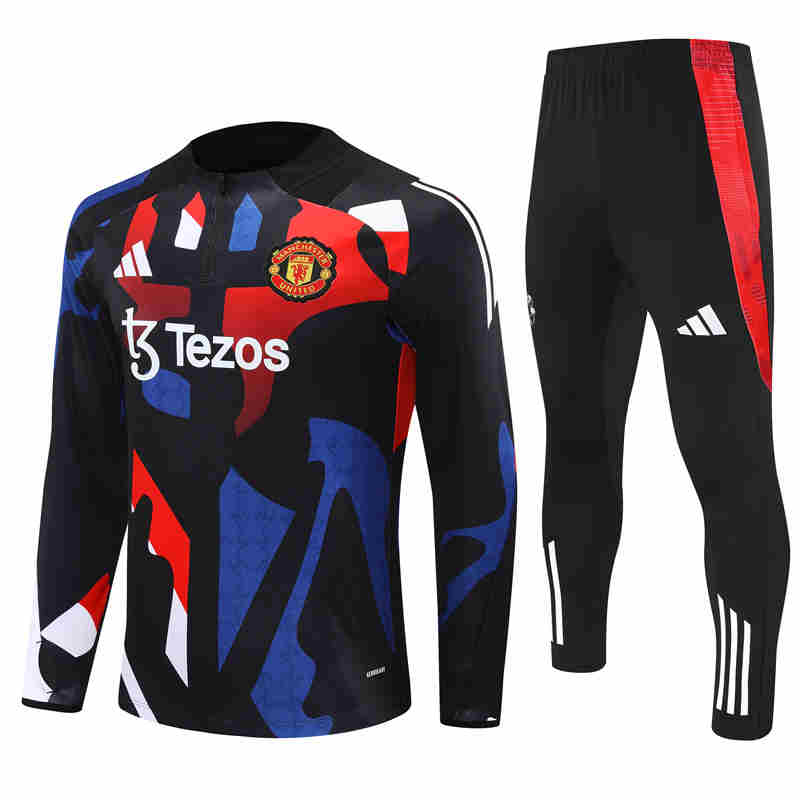 2024-2025 Manchester United half-pull training suit adult long-sleeved 