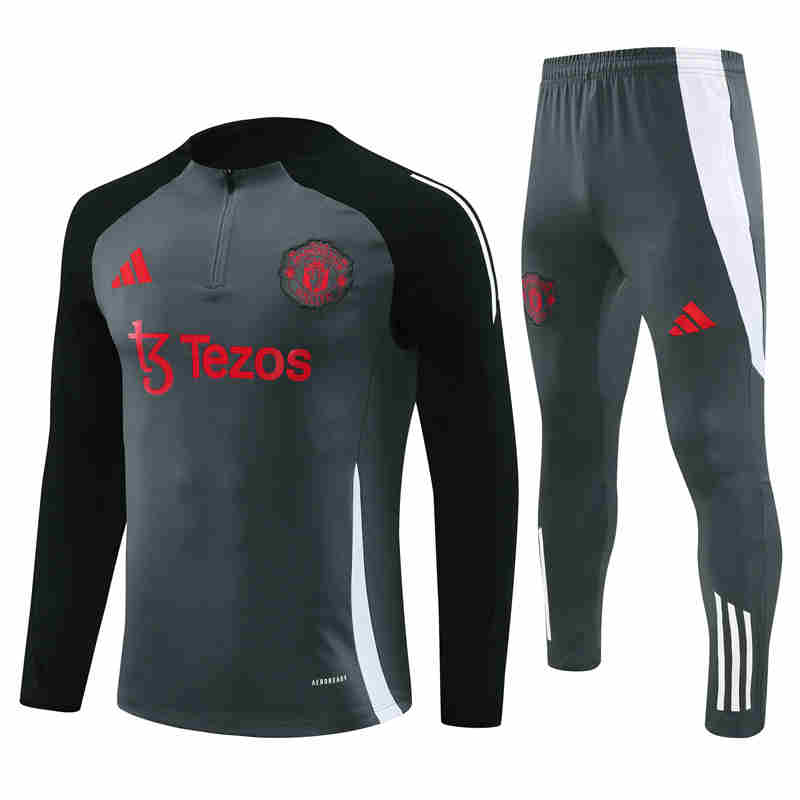 2024-2025 Manchester United adult Long sleeved half pull training suit set