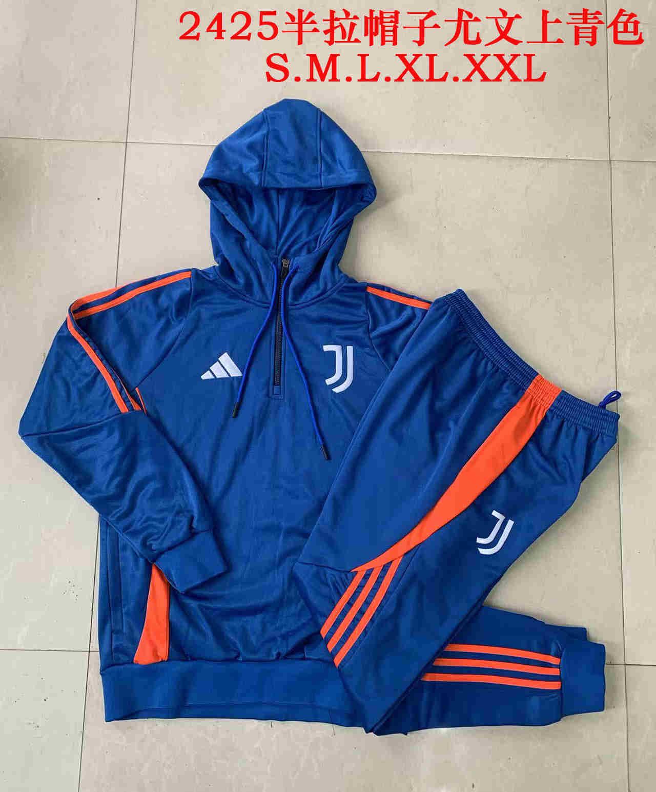 2024-2025  Juventus  adult Hooded Half pull training suit set 815