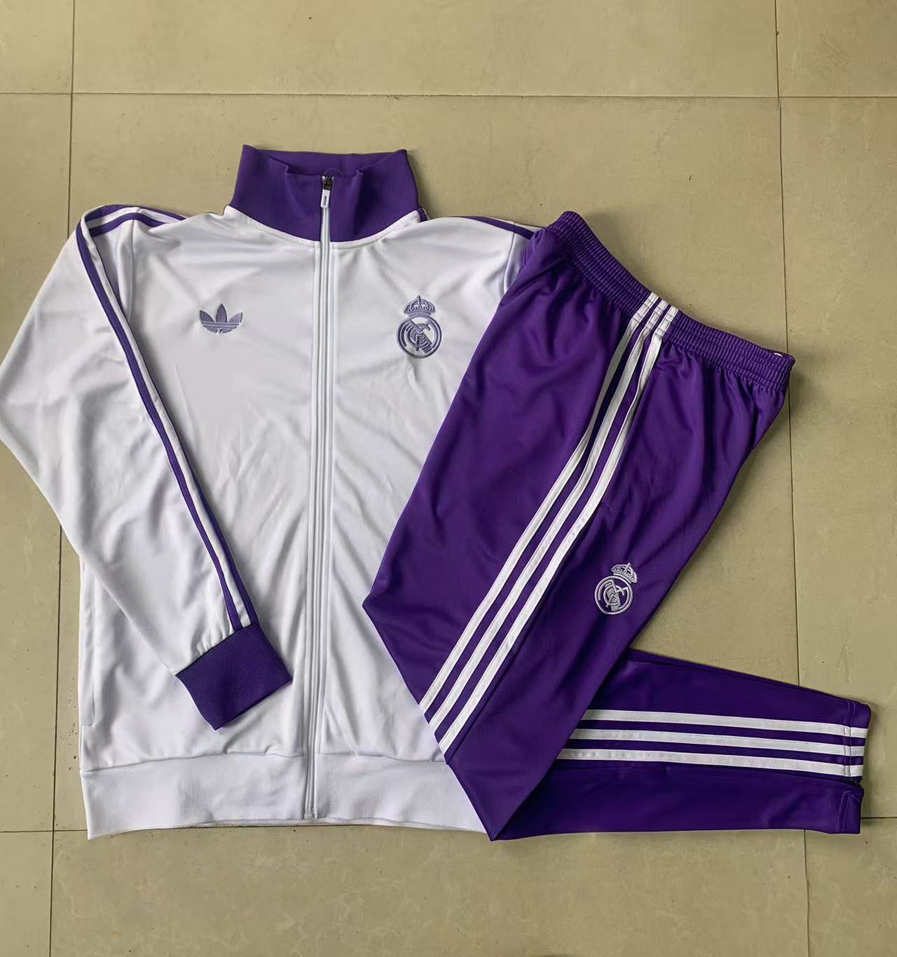 2024-2025   Real Madrid KIDS Long Sleeve Half Pull Hooded Training Suit Set 815