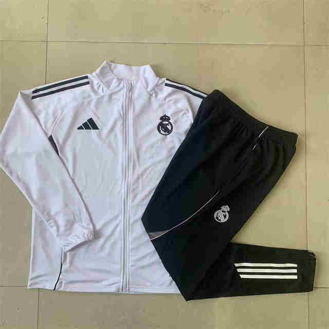2024-2025   Real Madrid KIDS Long Sleeve Half Pull Hooded Training Suit Set 815