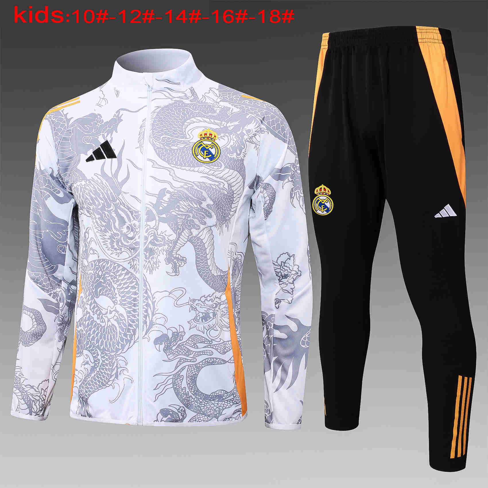 2024-2025   Real Madrid KIDS Long Sleeve Half Pull Training Suit Set 815