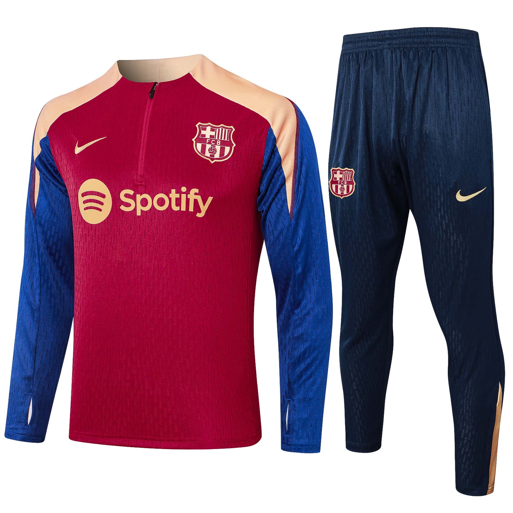 2024-2025 Barcelona Adult Long Sleeve Half Pull Training Suit Set 815