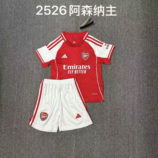 2025-2026 Arsenal home kids kit