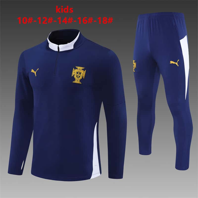 2024/2025 Portugal Kids Long sleeved training suit  Set 