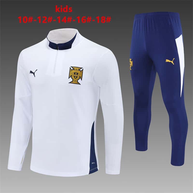 2024/2025 Portugal Kids Long sleeved training suit  Set 